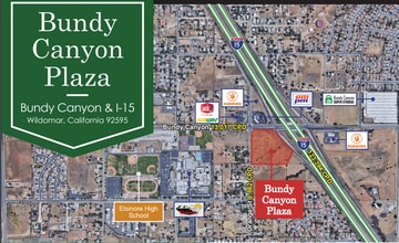 Bundy Canyon & I-15 Fwy, Wildomar, CA - Aerial map view