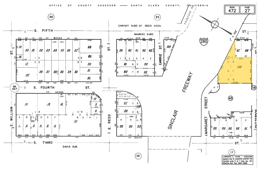 161 Patterson St, San Jose, CA à vendre - Plan cadastral - Image 2 de 4
