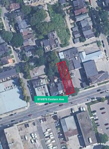 874-880 Eastern Ave & 80 Knox Ave, Toronto, ON for sale - Aerial - Image 3 of 5