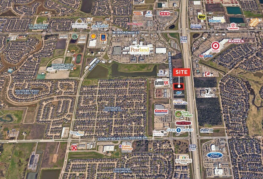 SH288 & Business Center Dr, Pearland, TX à vendre - Aérien - Image 2 de 2