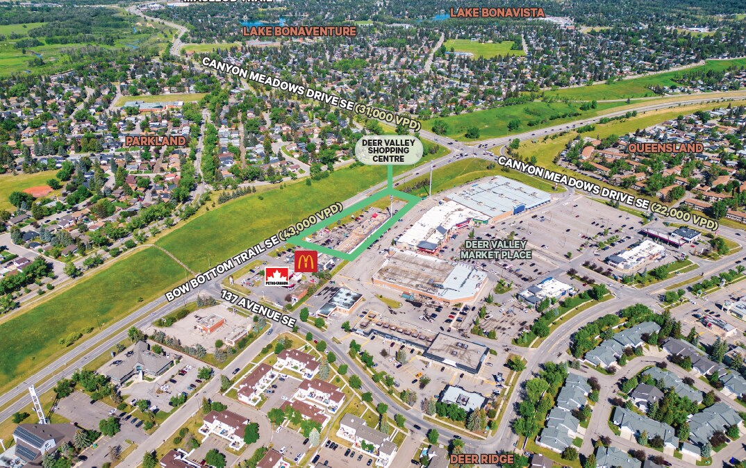 13570 Bow Bottom SE trail, Calgary, AB for sale Aerial- Image 1 of 1