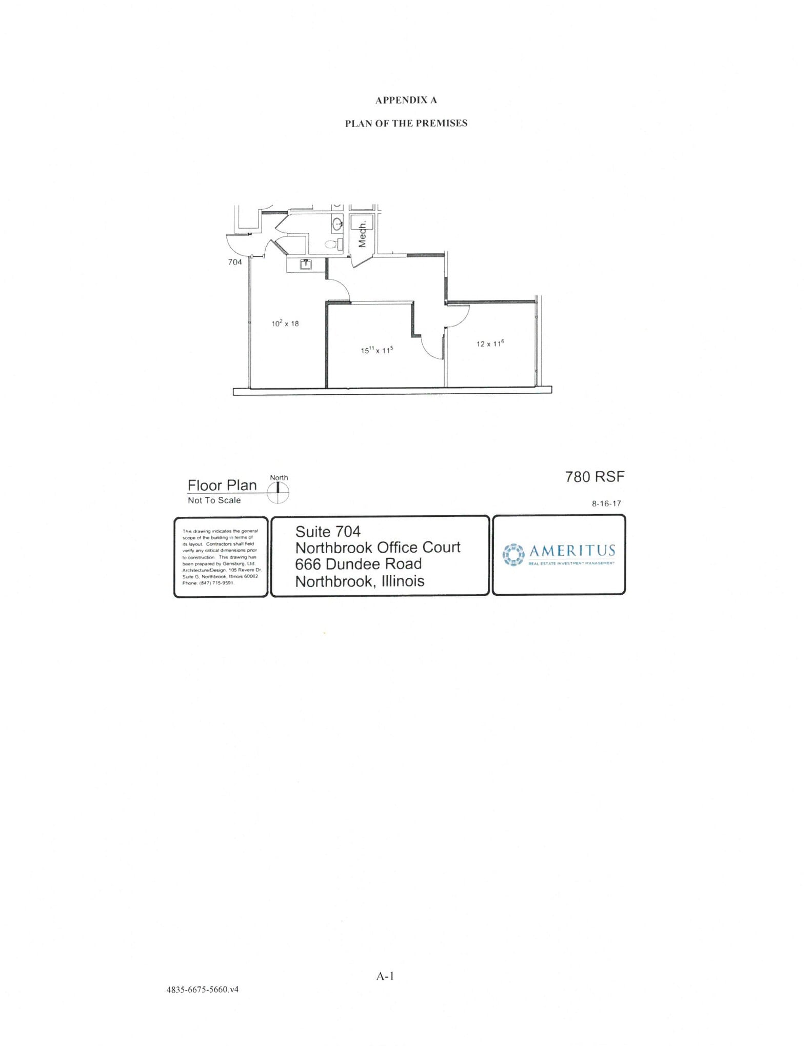 666 Dundee Rd, Northbrook, IL à louer Plan d’étage- Image 1 de 1