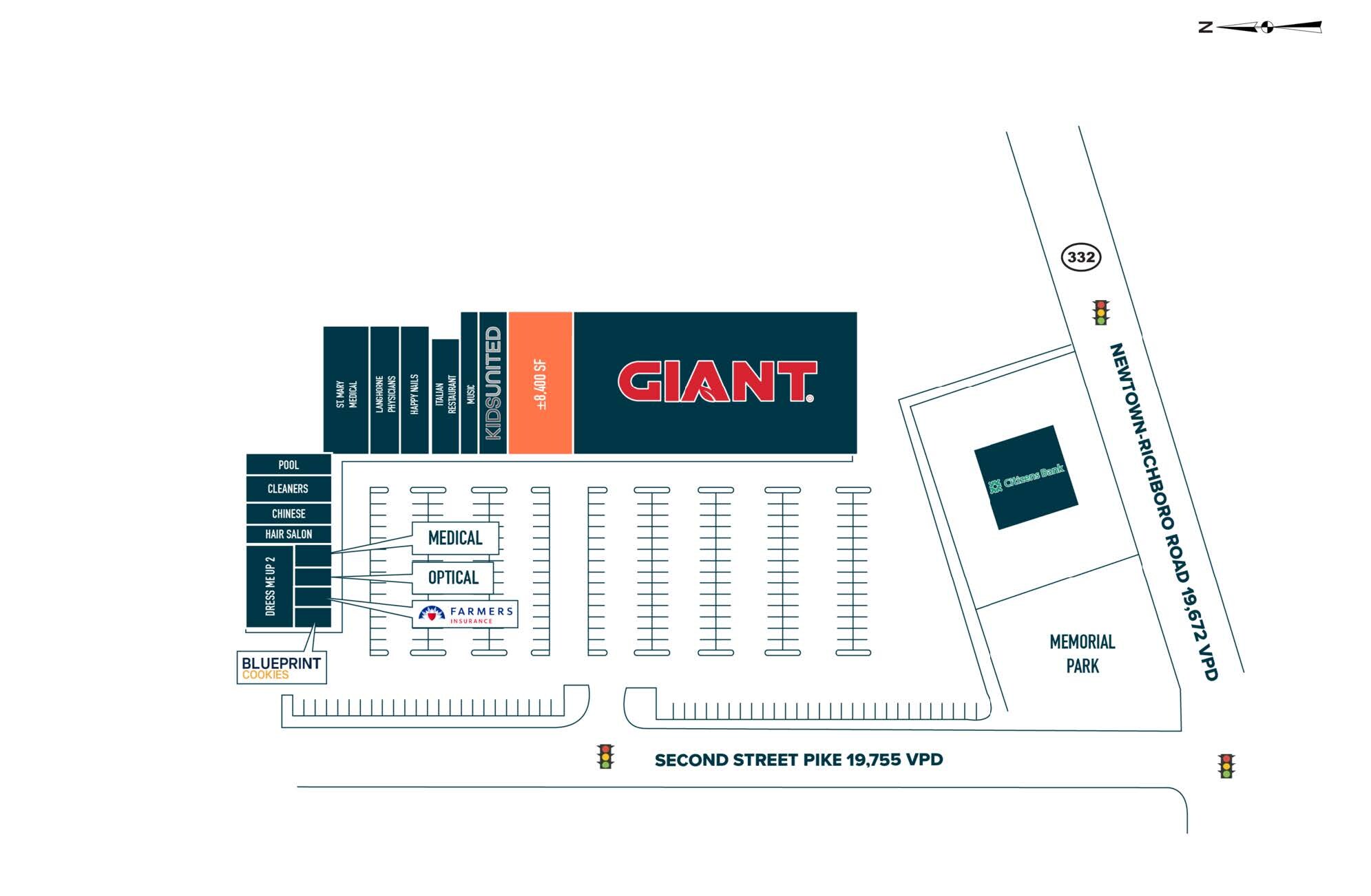 1025 2nd Street Pike, Richboro, PA à louer Plan de site- Image 1 de 1