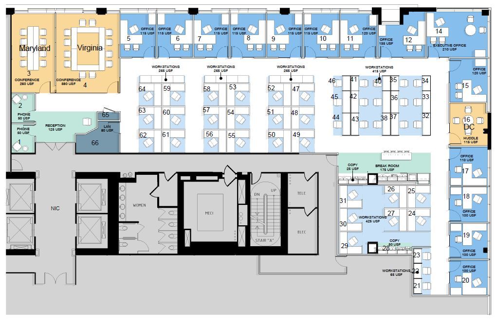 2900 S Quincy St, Arlington, VA à louer Plan d  tage- Image 1 de 1