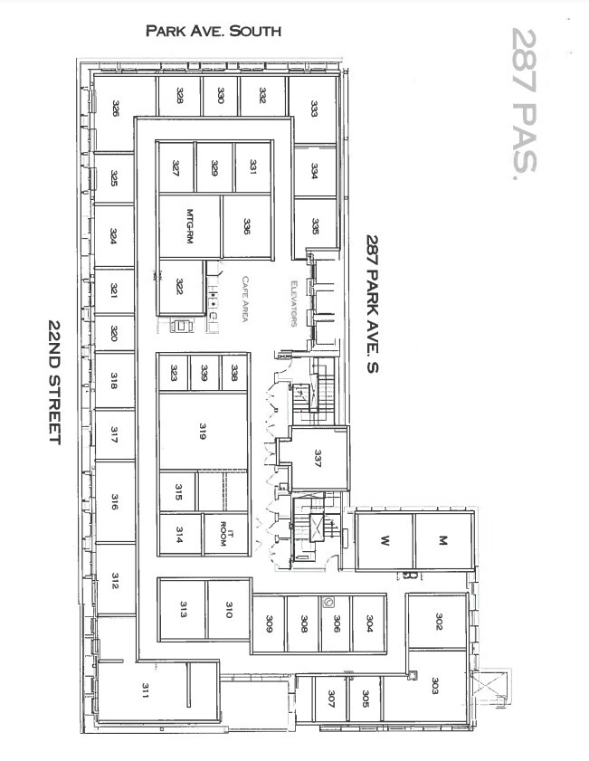 287 Park Ave S, New York, NY à louer Plan d  tage- Image 1 de 1