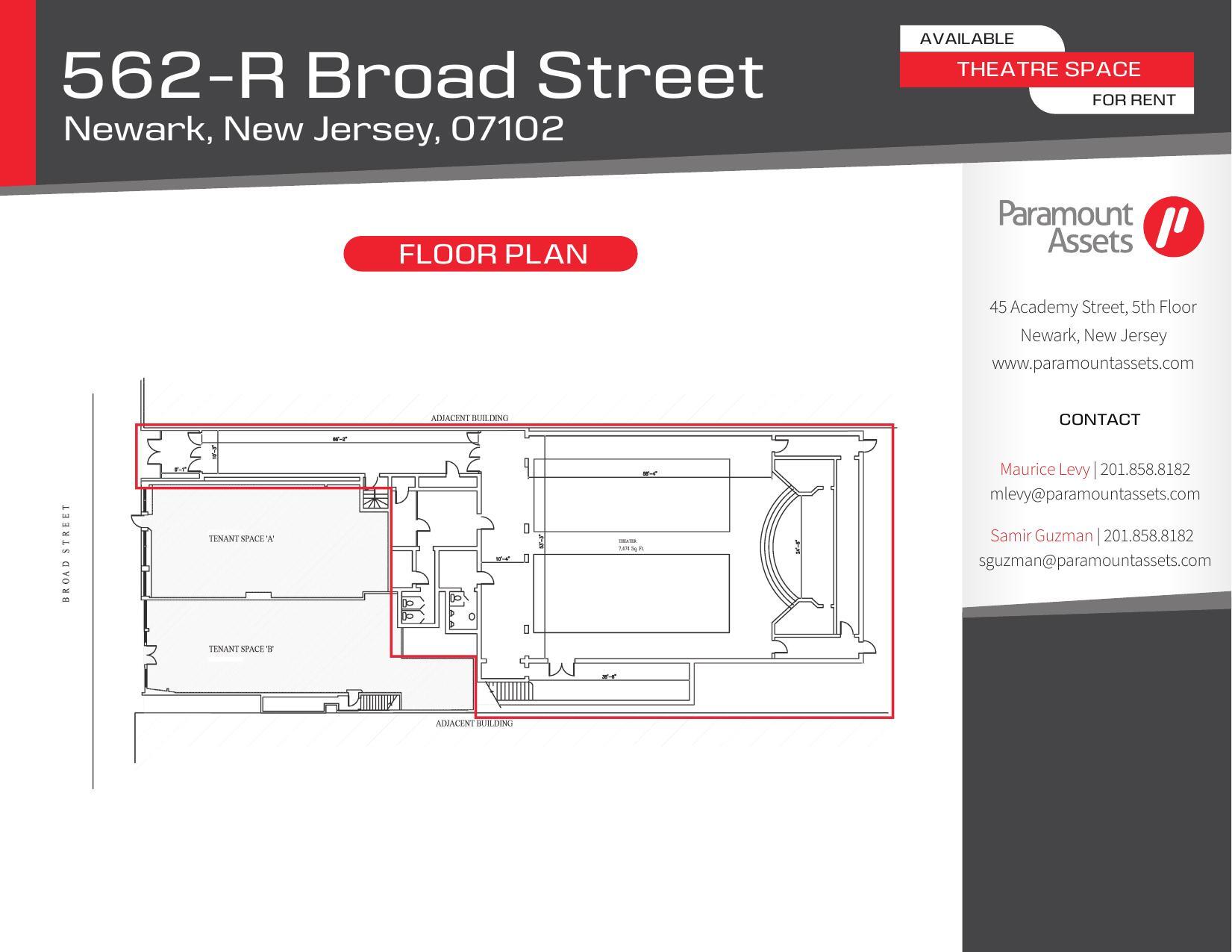 562-564 Broad St, Newark, NJ for lease Floor Plan- Image 1 of 3