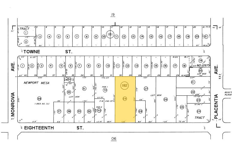 850 W 18th St, Costa Mesa, CA à louer - Plan cadastral - Image 2 de 2