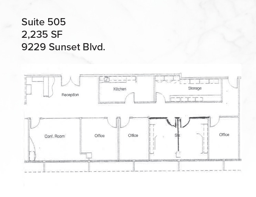 9229 W Sunset Blvd, West Hollywood, CA à louer Plan d’étage- Image 1 de 1