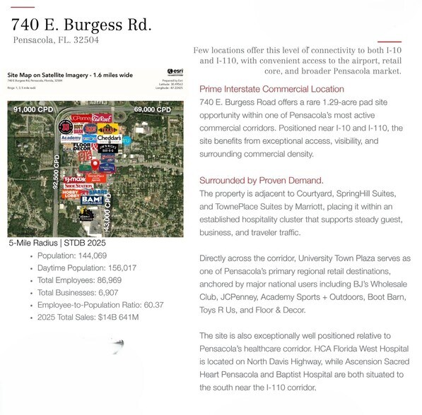 740 Burgess Rd, Pensacola, FL à vendre - Aérien - Image 3 de 8