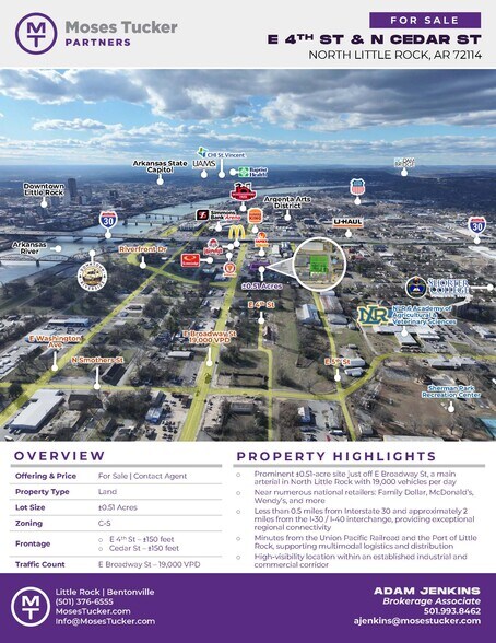 E 4th St & N Cedar st, North Little Rock, AR à vendre - Photo du bâtiment - Image 2 de 2