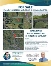 Parcel #181302000 at NE 194th St, Ridgefield, WA - aerial  map view - Image1