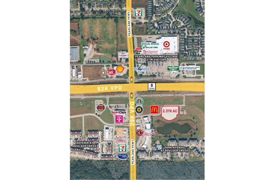 SEC TX-8 & Pearland Pky, Houston, TX à vendre - Aérien - Image 1 de 4