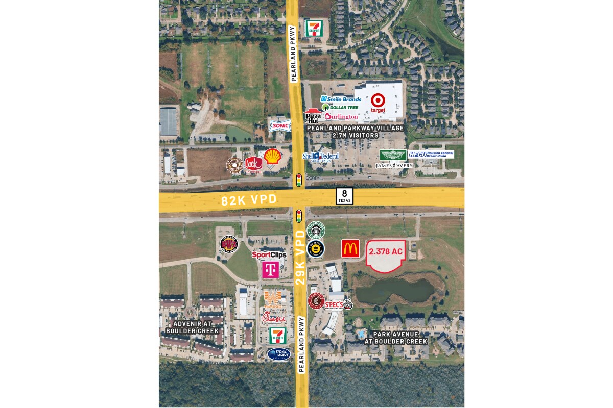 SEC TX-8 & Pearland Pky, Houston, TX for sale Aerial- Image 1 of 5