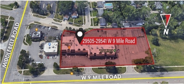 29505-29521 W Nine Mile Rd, Farmington, MI for lease Aerial- Image 1 of 1