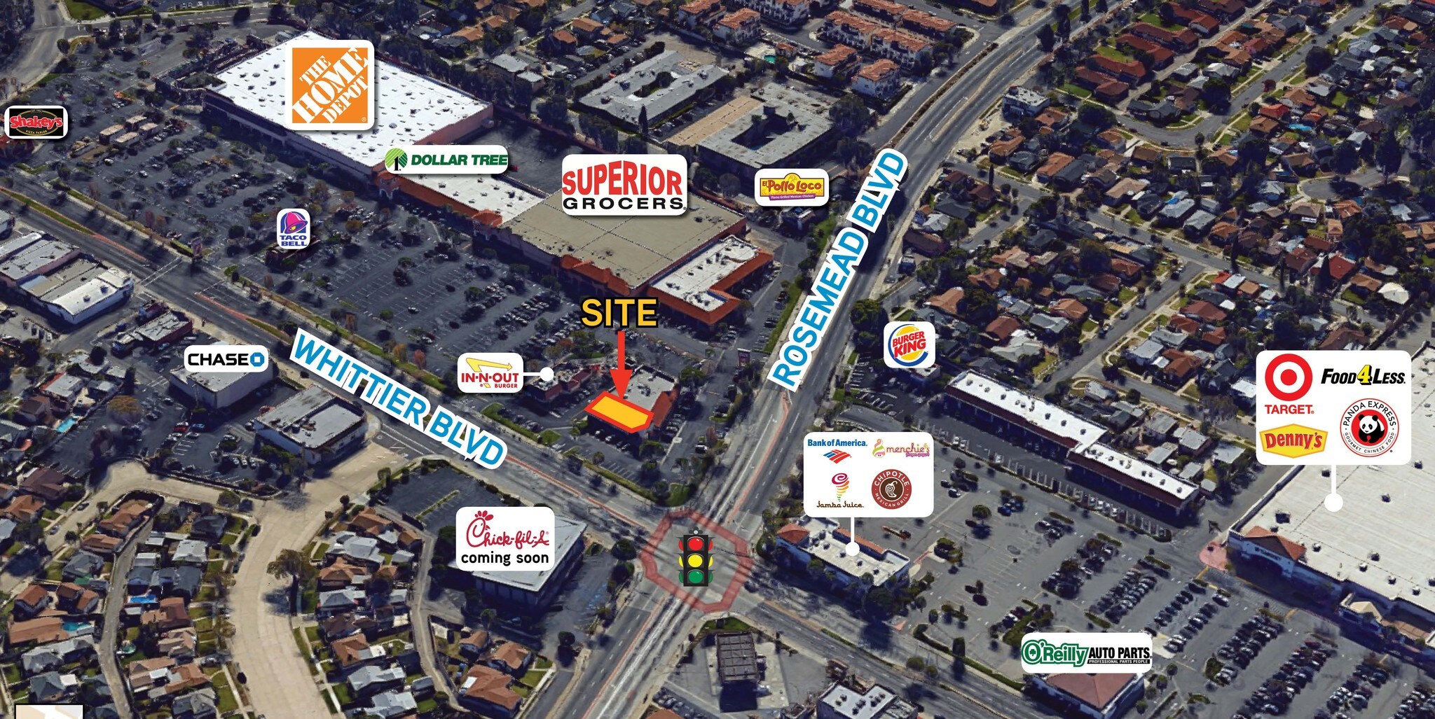 5006-5012 Rosemead Blvd, Pico Rivera, CA for lease Aerial- Image 1 of 6