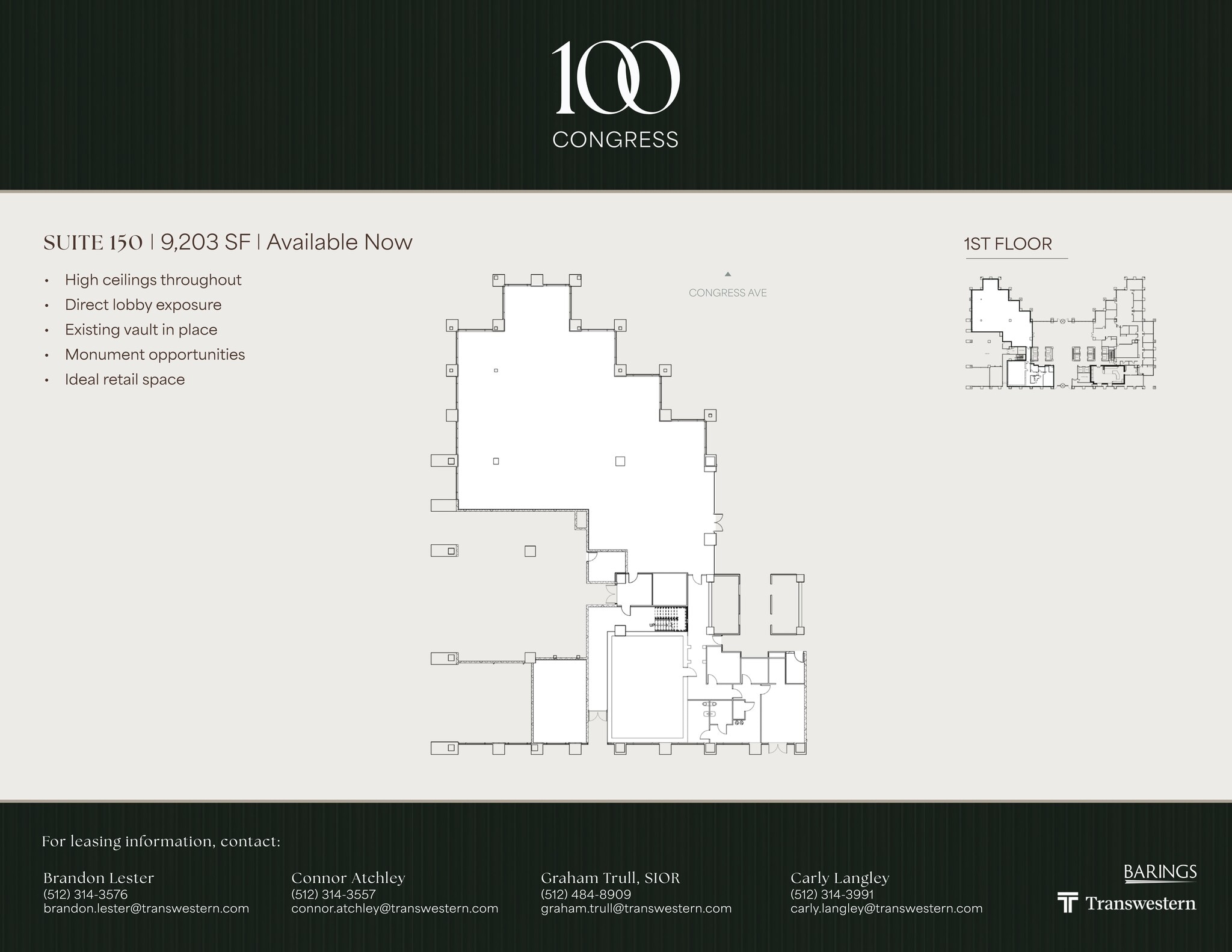100 Congress Ave, Austin, TX à louer Plan de site- Image 1 de 1
