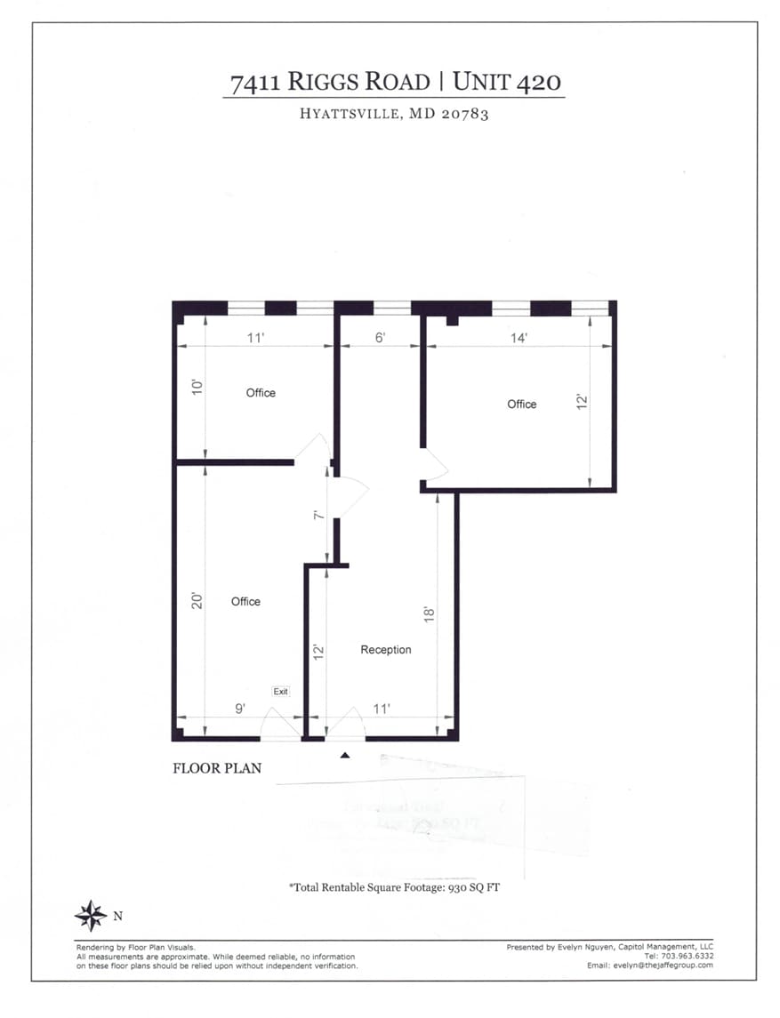 7411 Riggs Rd, Adelphi, MD à louer Plan d’étage- Image 1 de 1