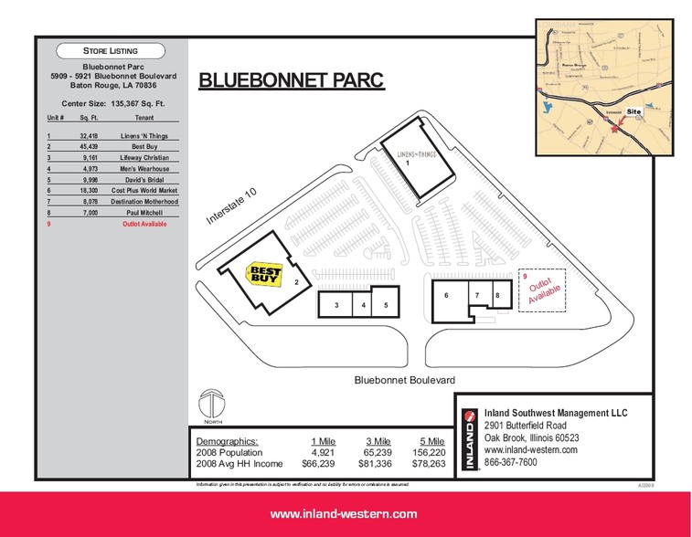 5915 Bluebonnet Blvd, Baton Rouge, LA à louer - Plan de site - Image 1 de 6