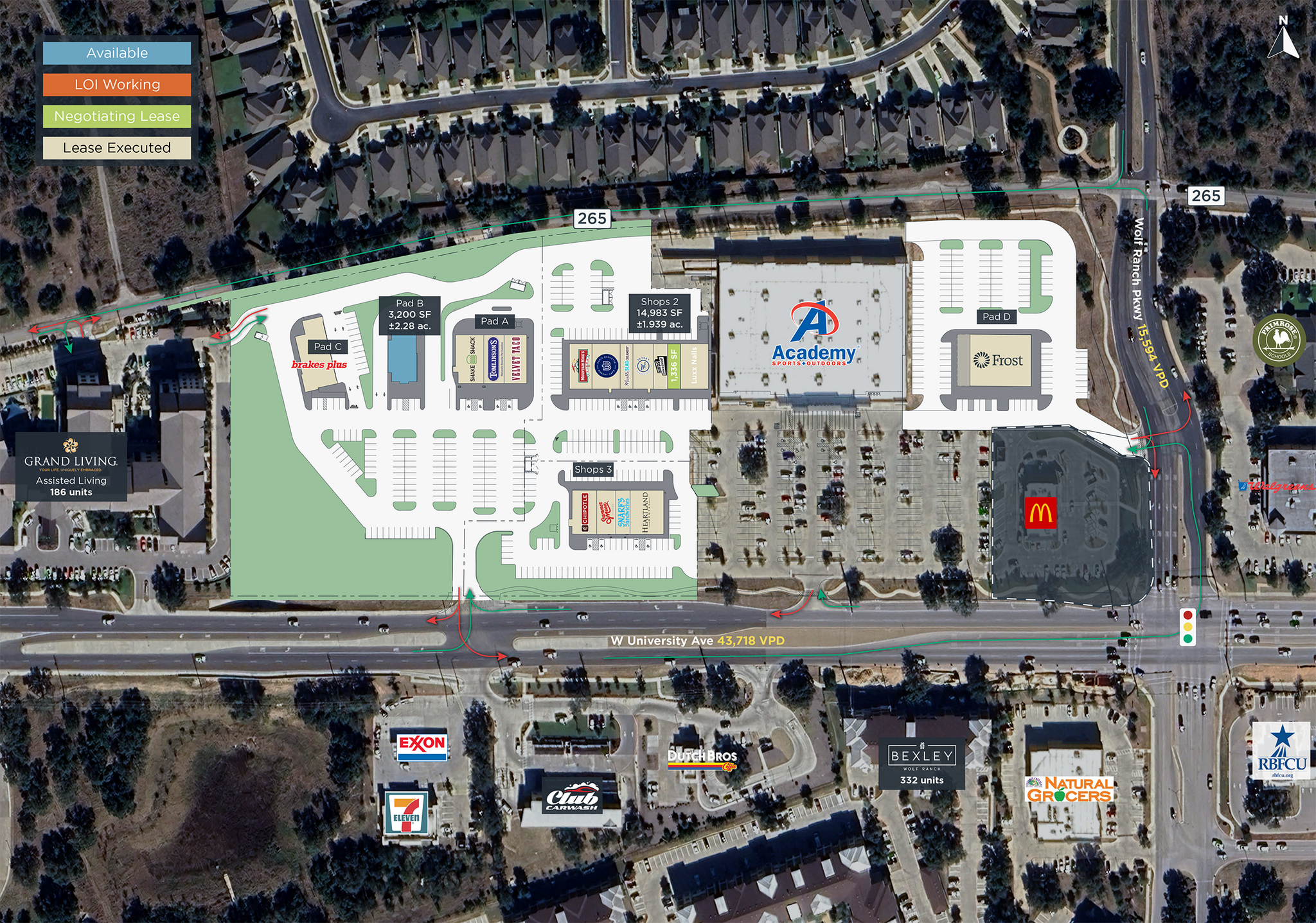 Hwy 29, Georgetown, TX à louer Plan de site- Image 1 de 2