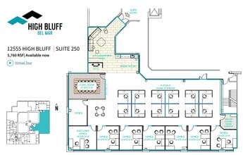 12555 High Bluff Dr, San Diego, CA à louer Plan d’étage- Image 1 de 1