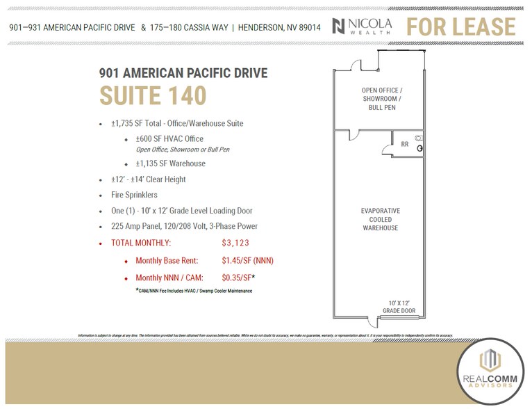 901 American Pacific Dr, Henderson, NV à louer - Plan d’étage - Image 3 de 4