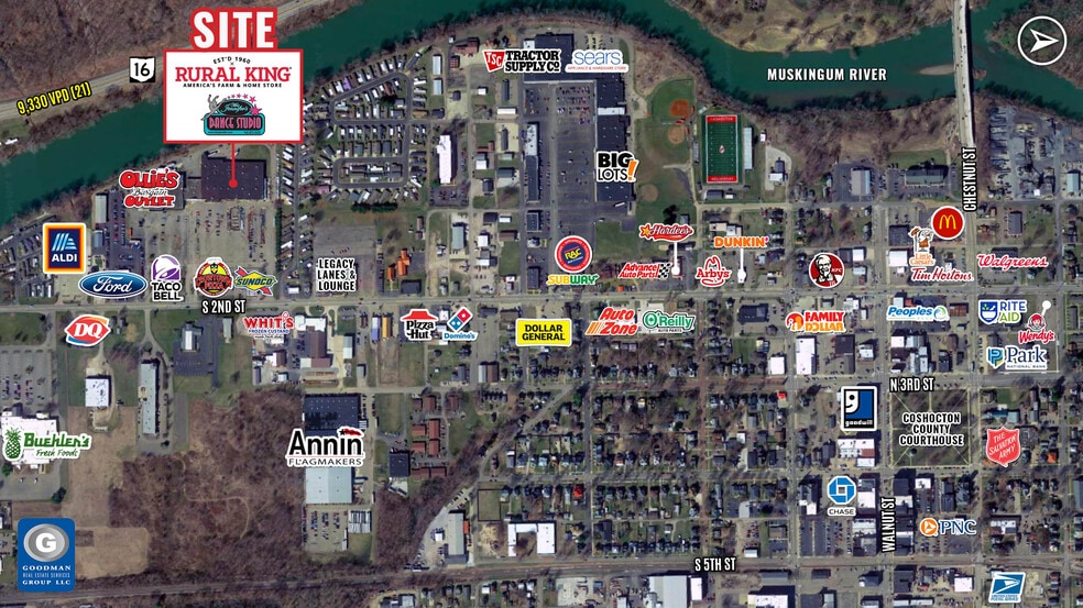 779 S 2nd St, Coshocton, OH for lease - Aerial - Image 2 of 3