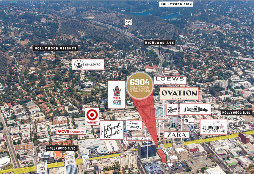 6904-6912 Hollywood Blvd, Los Angeles, CA à louer - Photo du bâtiment - Image 3 de 10