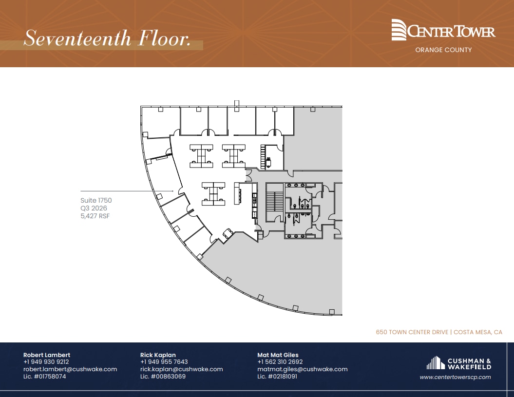 650 Town Center Dr, Costa Mesa, CA à louer Plan d’étage- Image 1 de 1