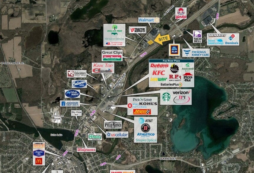 1851 Milwaukee Ave, Burlington, WI à vendre - Aérien - Image 2 de 4