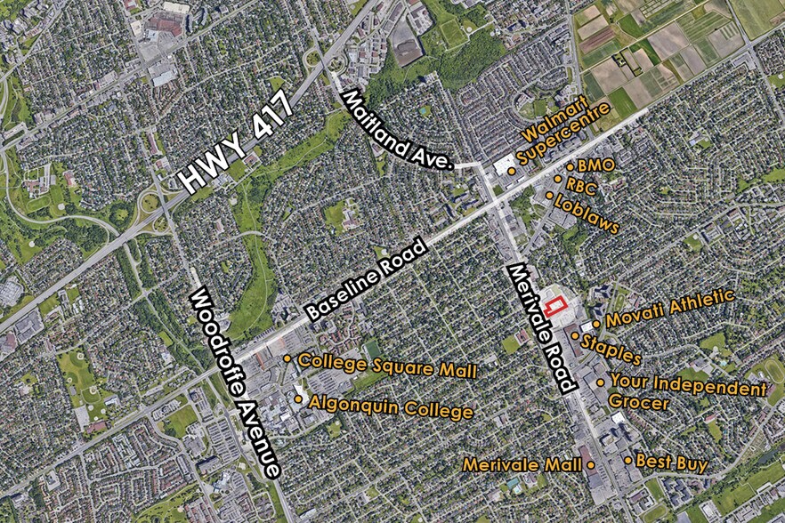 1545 Merivale Rd, Ottawa, ON for sale - Aerial - Image 1 of 1