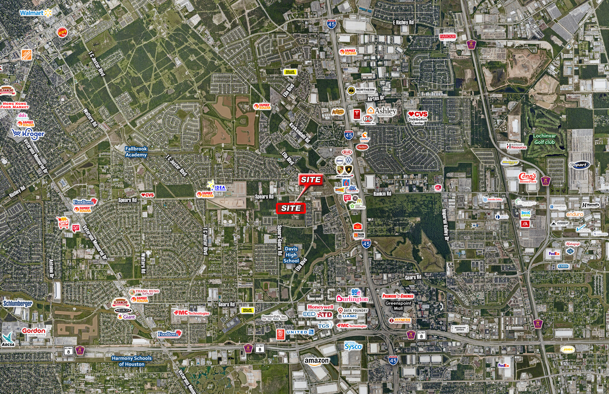 O Spears Rd, Houston, TX for sale Aerial- Image 1 of 11