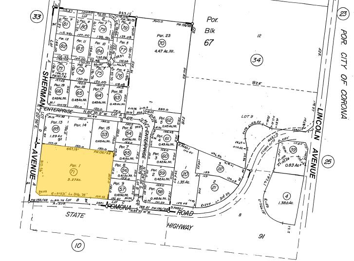 1247 W Pomona Rd, Corona, CA for lease - Plat Map - Image 2 of 2