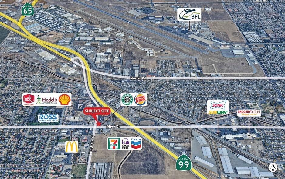 5210 Olive Dr, Bakersfield, CA for lease - Aerial - Image 2 of 9