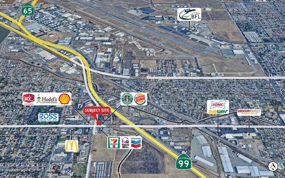 5210 Olive Dr, Bakersfield, CA à louer - Aérien - Image 2 de 9