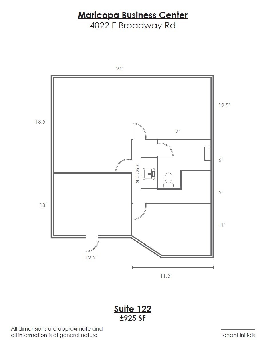 4014 E Broadway Rd, Phoenix, AZ for lease Floor Plan- Image 1 of 1