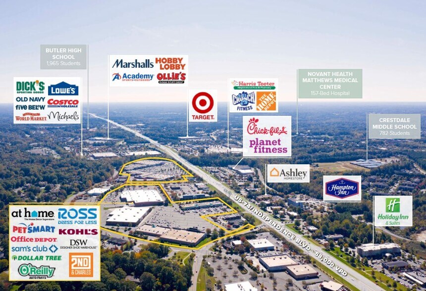 9905-10101 E Independence Blvd, Matthews, NC à louer - Photo du bâtiment - Image 3 de 13