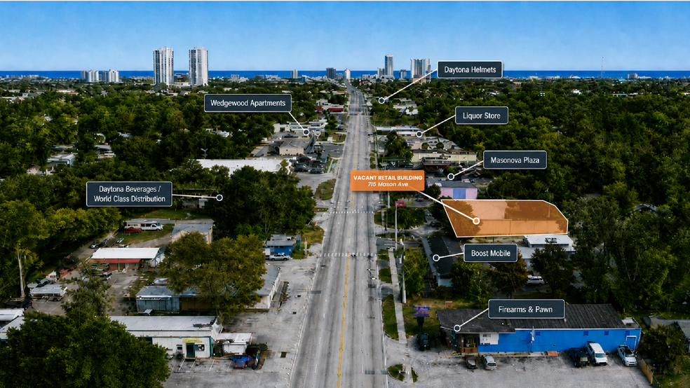 715 Mason Ave, Daytona Beach, FL à vendre - Aérien - Image 3 de 3