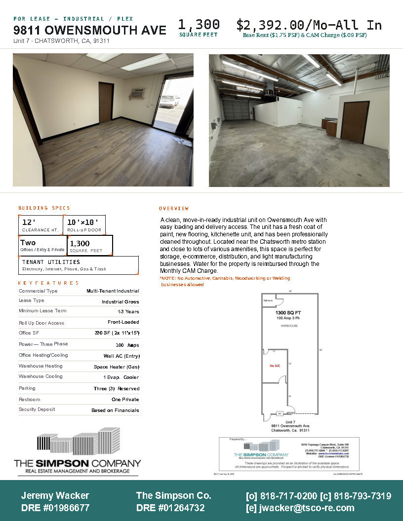 9811 Owensmouth Ave, Chatsworth, CA for lease Interior Photo- Image 1 of 5