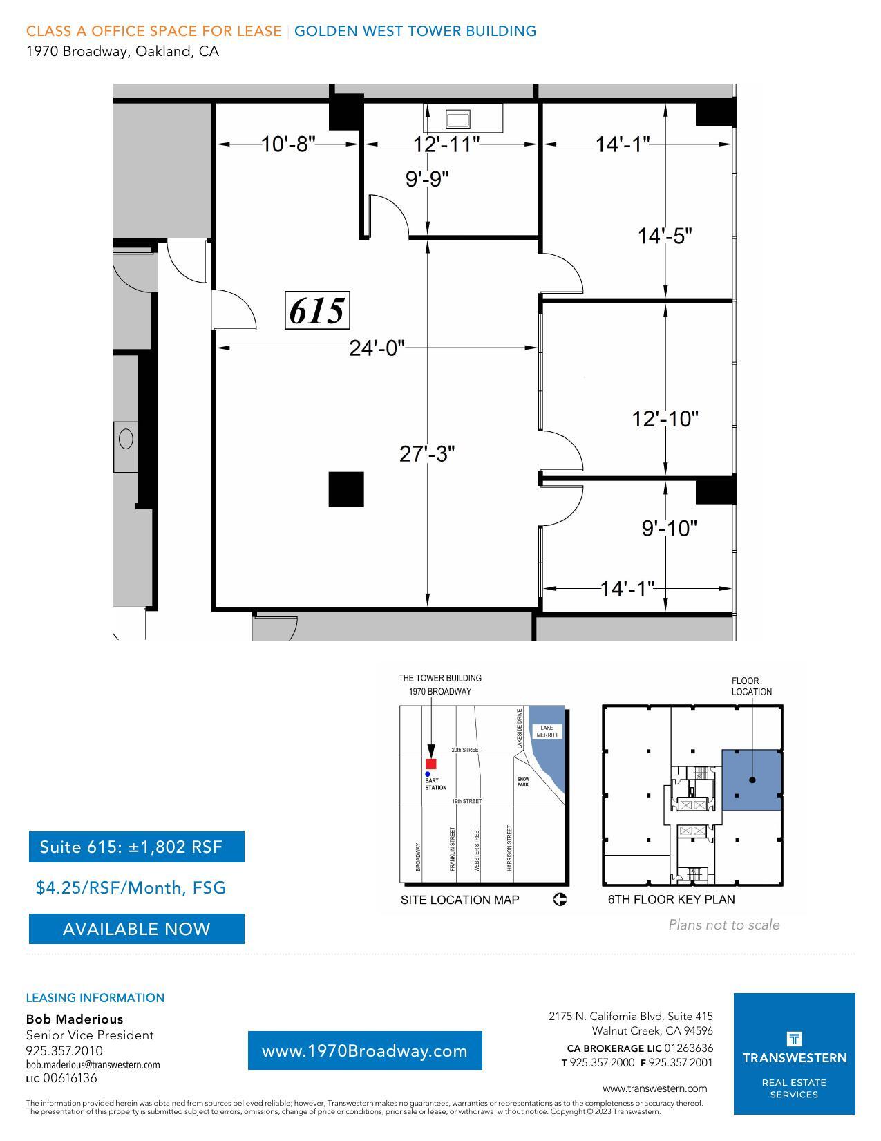 1970 Broadway, Oakland, CA à louer Plan d’étage- Image 1 de 1