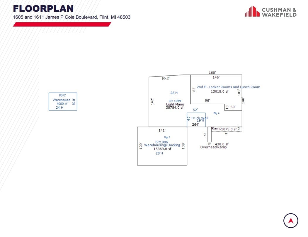 1611 James P Cole Blvd, Flint, MI for lease Floor Plan- Image 1 of 1