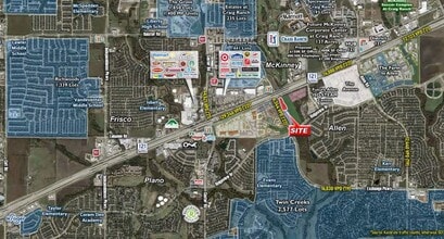 SEC of Exchange Pkwy & SH 121, Allen, TX - Aérien  Vue de la carte - Image1