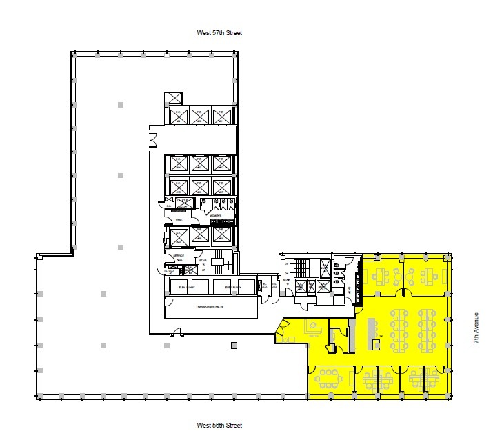 888 7th Ave, New York, NY à louer Plan d’étage- Image 1 de 1