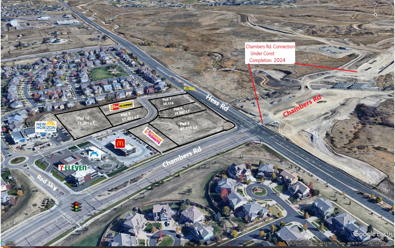 Hess Road & Chambers Rd, Parker, CO for lease Aerial- Image 1 of 3