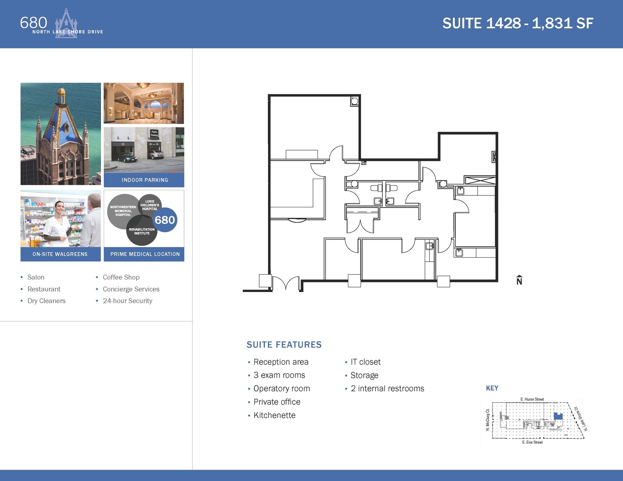 680 N Lake Shore Dr, Chicago, IL à louer Plan d  tage- Image 1 de 1