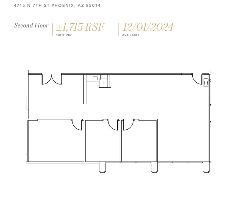 4745 N 7th St, Phoenix, AZ à louer Plan d’étage- Image 1 de 1