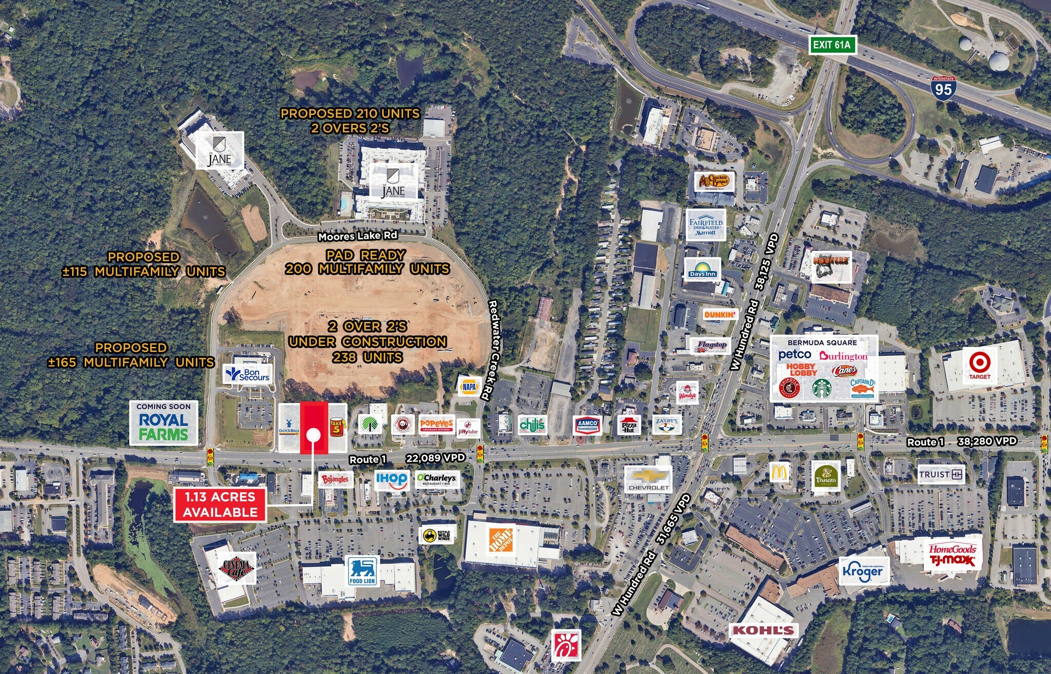 12101 Jefferson Davis Hwy, Chester, VA for sale Aerial- Image 1 of 2