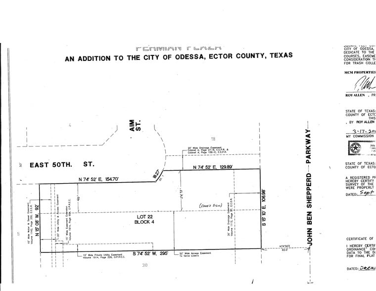 5101 John Ben Shepperd Pky, Odessa, TX for sale - Plat Map - Image 2 of 2