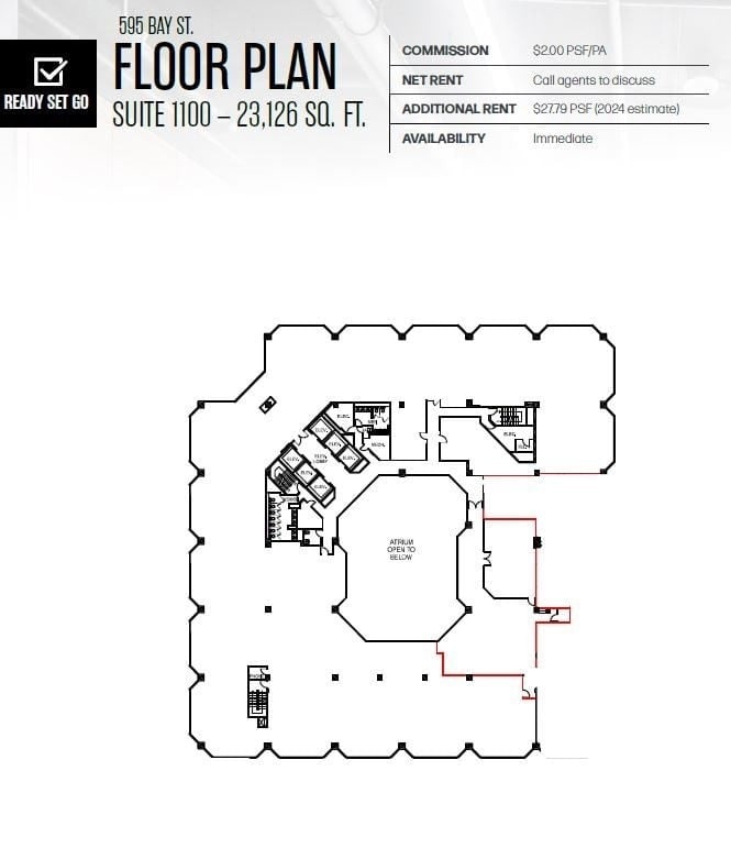 595 Bay St, Toronto, ON for lease Floor Plan- Image 1 of 1