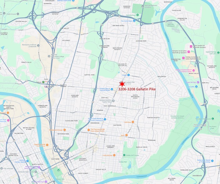 3206-3208 Gallatin Pike-MUL-A 2.02 AC portefeuille de 2 propriétés à vendre sur LoopNet.ca - Aérien - Image 2 de 7