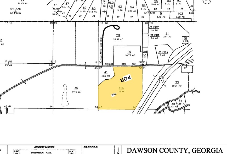 GA 400, Dawsonville, GA à vendre - Plan cadastral - Image 1 de 1